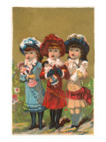 Three French Girls with Dolls