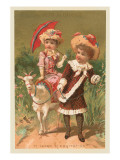 Riding Lesson, Children with Goat