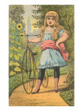 Victorian Girl with Penny Farthing Bicycle
