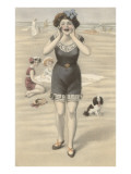 Victorian Woman Shouting on Beach