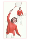 Couple in Matching Tennis Outfits