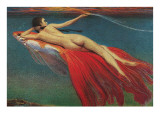 Buy Naked Woman Riding Large Gold Fish at AllPosters.com
