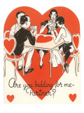 Twenties Bridge Game, Valentine Poker Poster