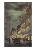 Moon over Dupont Street, Chinatown, San Francisco, California