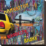Manhattan Brooklyn Stretched Canvas Print