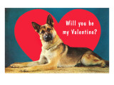 Quizzical German Shepherd, Will You Be My Valentine?