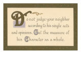 Buy Do Not Judge Your Neighbor at AllPosters.com