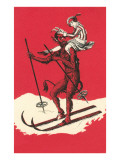 Woman Riding Skiing Devil