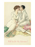 Tennis Couple Kissing, Valentine's Day
