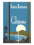 Art Deco Poster, Santa Barbara, California Premium Poster