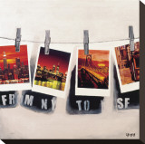 From NY To SF Stretched Canvas Print
