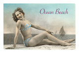 Bathing Beauty on Ocean Beach, San Diego, California