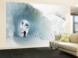 Mountaineer in Ice Cave on Marconi Glacier