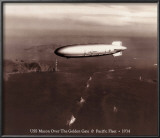 USS Macon over the Golden Gate and Pacific Fleet, 1934