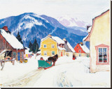 Laurentian Village Stretched Canvas Print