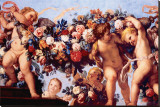 Cherubs with Garland of Flowers