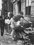 Mayor John V. Lindsay Cleaning Garbage on New York City Street