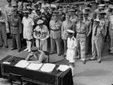 Buy Gen. Douglas Macarthur as Vice Marshal L.M. Isitt Signs Surrender of Japan Aboard USS Missouri at AllPosters.com