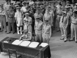 Buy Gen. Douglas Macarthur as French Gen. Jacques Leclerc Signs Surrender of Japan Aboard USS Missouri at AllPosters.com