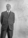 Governor General of Hong Kong Sir Mark Young in His Office at the Government House