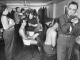 US Soldiers Putting on Make-Up to Appear in a Production of "The Women"