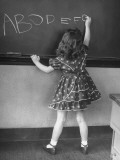 Little Girl Learing Her Abc's
