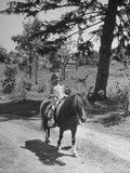 Granddaughter of Painter Lauren Ford Riding Shetland Pony on Ford's Farm