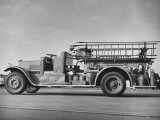 Side View of Army Fire Engine Truck