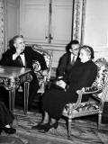 Polish Ambassador Stanislaw Skrzeszewski, Spanish Communist Santiago Carillo and Dolores Ibarruri