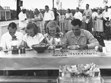 Barbara Alvin and Tom Ferell Eating a Barbecue Supper Given