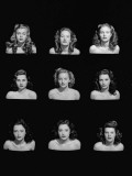 Hollywood Starlets Martha Hyer, Mimi Berry, and Bonnie Blair Posing with Others in a Group Picture
