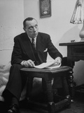Louis Jouvet Working in a Bedroom