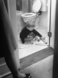 American Housewife Marjorie Mcweeney Watching Little Boy at Play
