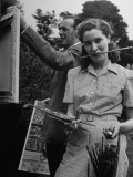 An Actress and Her Husband Setting Up Canvas, Paints and Brushes