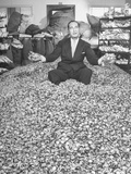 Pepsi Cola Company President Walter S. Mack Jr. Sitting on Bottle Caps