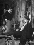 Director Carol Reed Working with Actor James Mason on Set of the Moive 