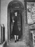 Buy Eleanor Roosevelt Coming Out of the Front-Line Cottage That Leads Back into Caves at AllPosters.com