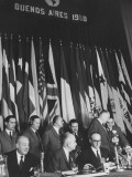 Arturo Frondizi Sitting at the Inter-American Press Association Meeting