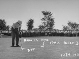 Golfer Byron Nelson Putting for a Birdie on 14th Hole