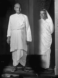 Vallabhbhai Patel, Right Wing Leader of India's Congress Party, with His Daughter Maniben at Home