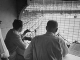 King Feisal II Sitting Behind Microphone at Baseball Game
