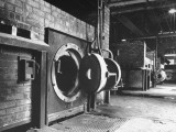 A View of Empty Corn Bin Elevators from a Story Concerning Food Shortages in the US During WWII