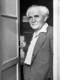 David Ben Gurion Walking Out the Door to the Opening of the First Medical School in Israel