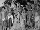 Indian Aborigines Children, Members of the Untouchables Caste, Posing Near Home in their Village