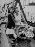 Actress Mary Martin Aboard Yacht with Daughter Heller Halliday