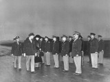 Buy Eleanor Roosevelt Reviewing and Chatting with Officers as They Stand in Formation at AllPosters.com