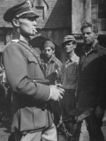 Actor Jean Pierre Aumont, Performing in a Scene from a Movie Being Produced