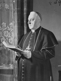 Polish Cardinal August Hlond Standing and Holding Book