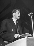 Man Speaking at Opening of Italian Congress