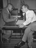 Staff Members Sidney Hillman and Henry Lee Moon, Talking at the Political Action Committee